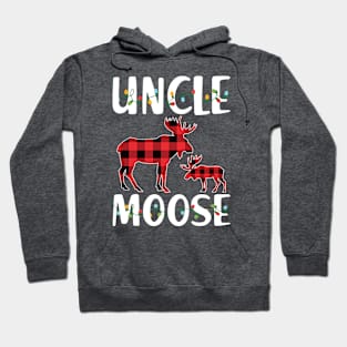 Red Plaid Uncle Moose Matching Family Pajama Christmas Gift Hoodie